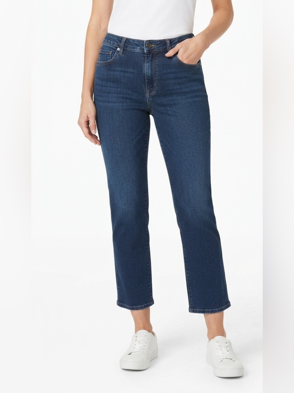 Jaclyn Smith Classic Dark Blue Women’s Jeans - Comfortable Straight Leg Size 10
